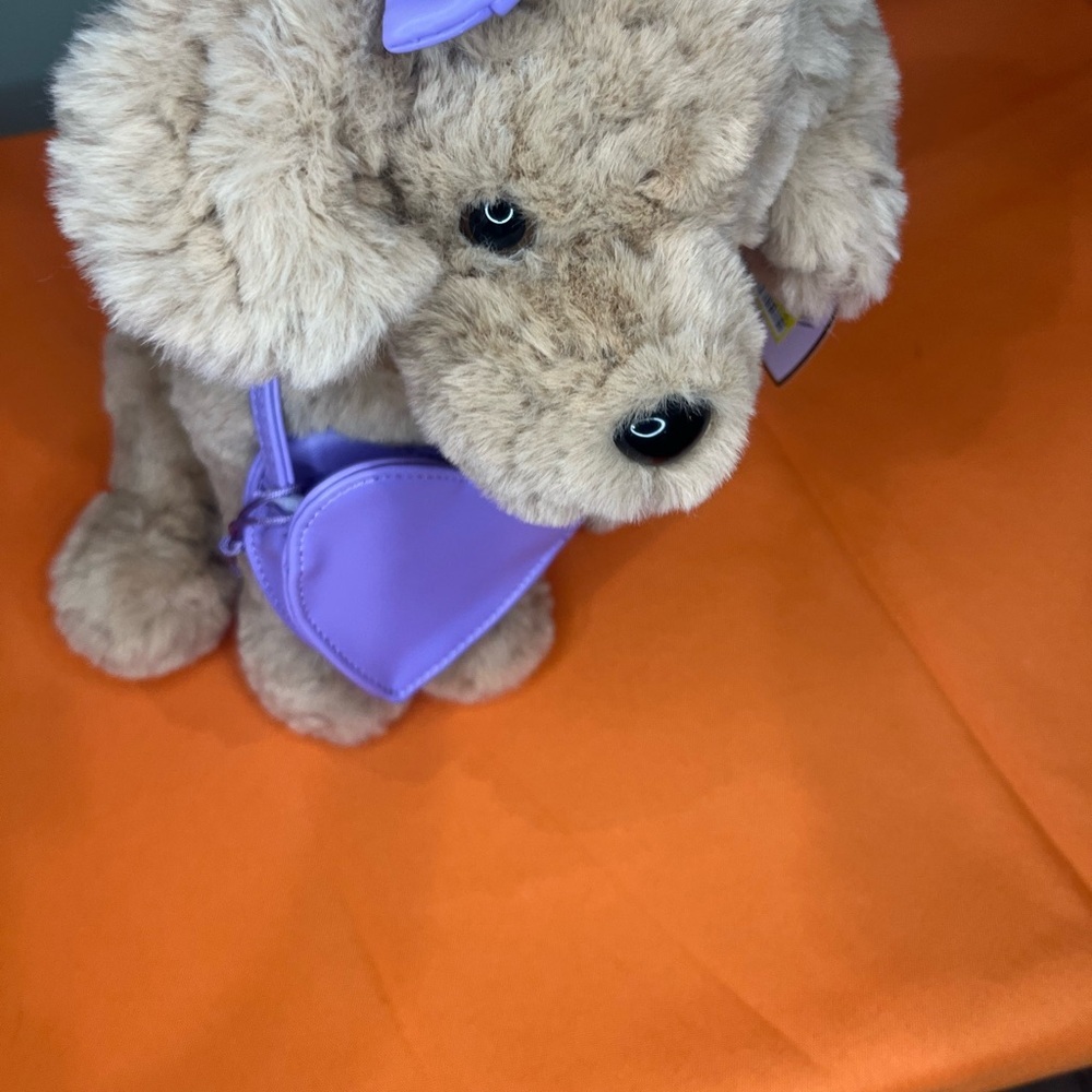 FAO Schwarz Plush Dog  with Purple Heart bag - Picture 10 of 14